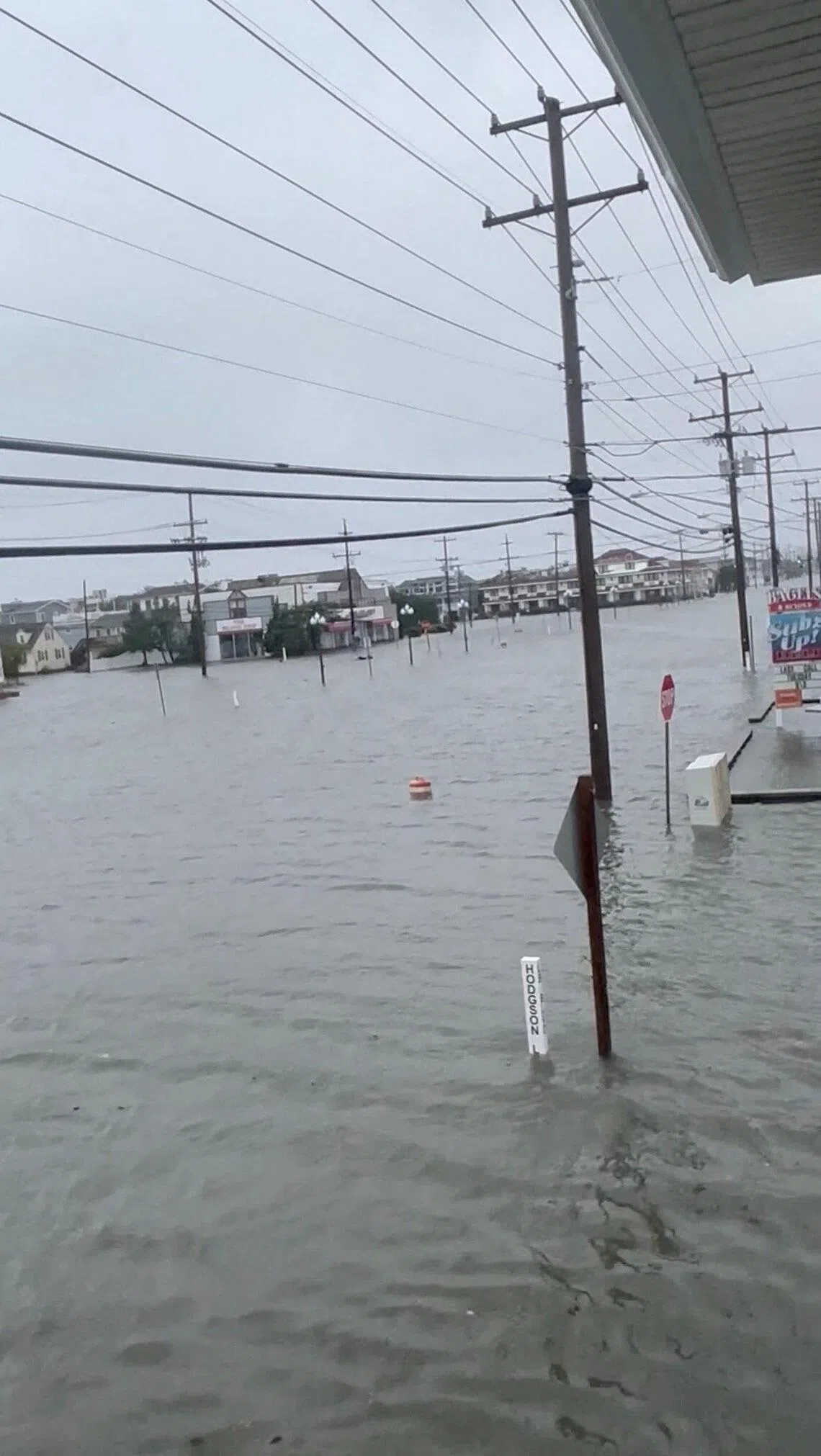 A flooded area at Brant Beach, New Jersey, on Sept 26.