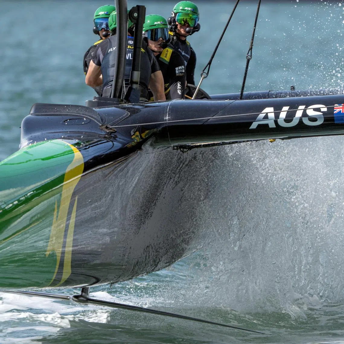 FILE PHOTO: Sailing - SailGP - Great Britain Sail Grand Prix - Portsmouth, Britain - July 19, 2025 BONDS Flying Roos SailGP Team helmed by Tom Slingsby on Race Day 1 Ricardo Pinto/SailGP/Handout via REUTERS/File Photo