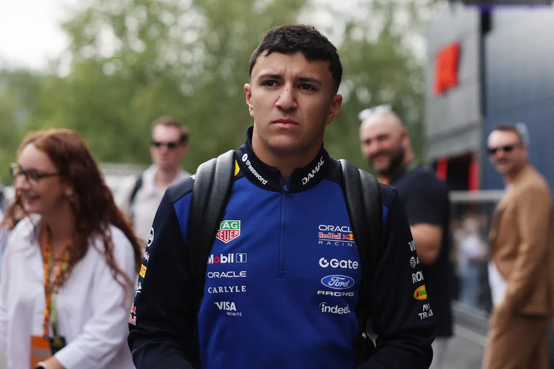 Formula One F1 - Belgian Grand Prix - Circuit de Spa-Francorchamps, Stavelot, Belgium - July 18, 2026 Red Bull's Isack Hadjar arrives ahead of practice and qualifying REUTERS/Jakub Porzycki