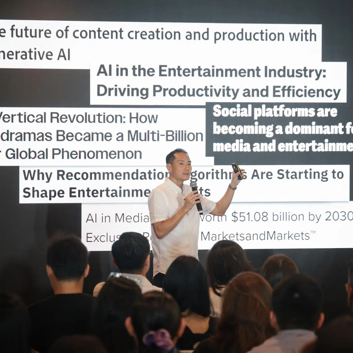 Senior Minister of State for Digital Development and Information Tan Kiat How at the launch of the four-year Content and Capability Development programme on June 18.