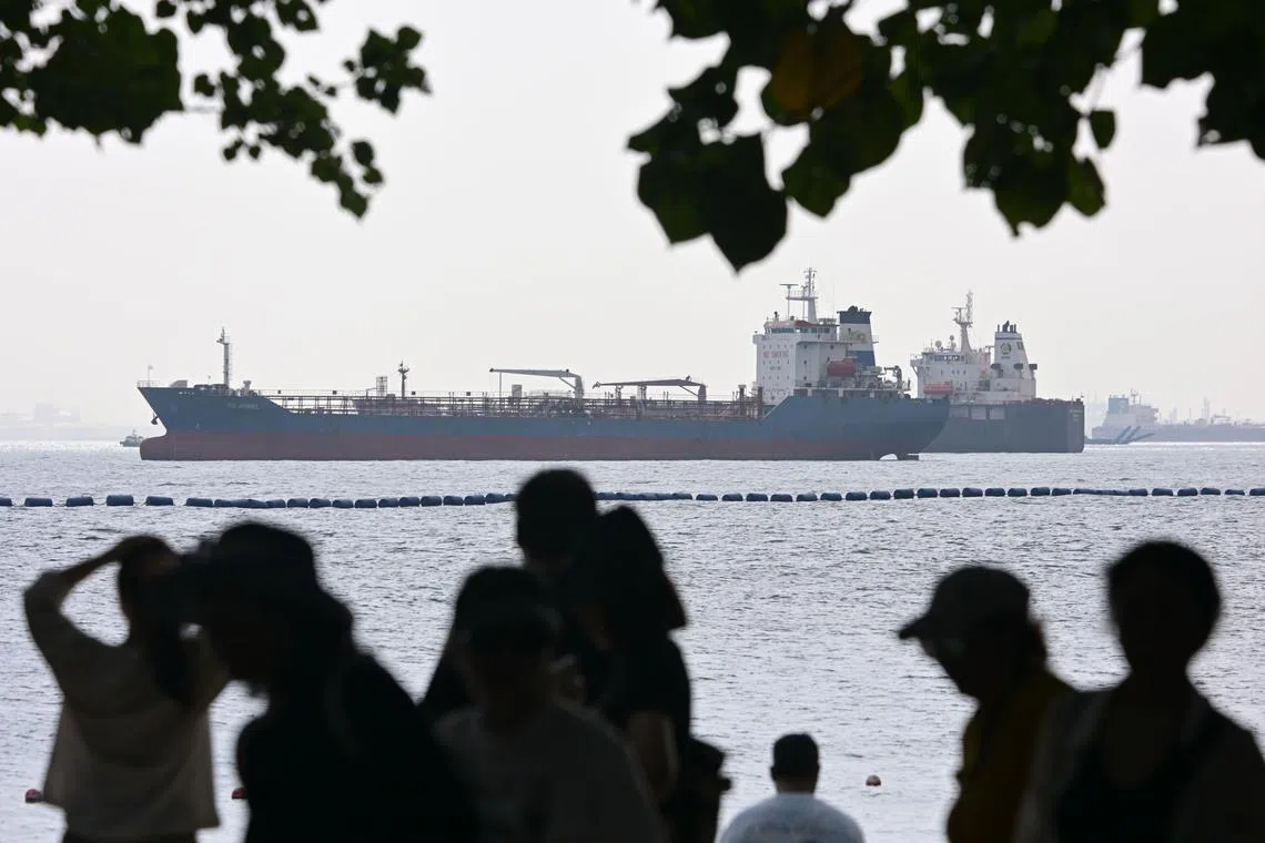 An oil products tanker in the Singapore Straits. Surging oil prices have fuelled worries about weaker global growth, rising inflation and more hawkish central bank policies.
