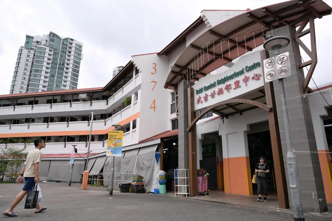 Generic photos of Bukit Gombak Neighbourhood Centre taken on March 1, 2024. MTI speaks on  "support for SMEs such as pilot rejuvenation projects in Bukit Gombak and Tampines West" in their COS speech.
