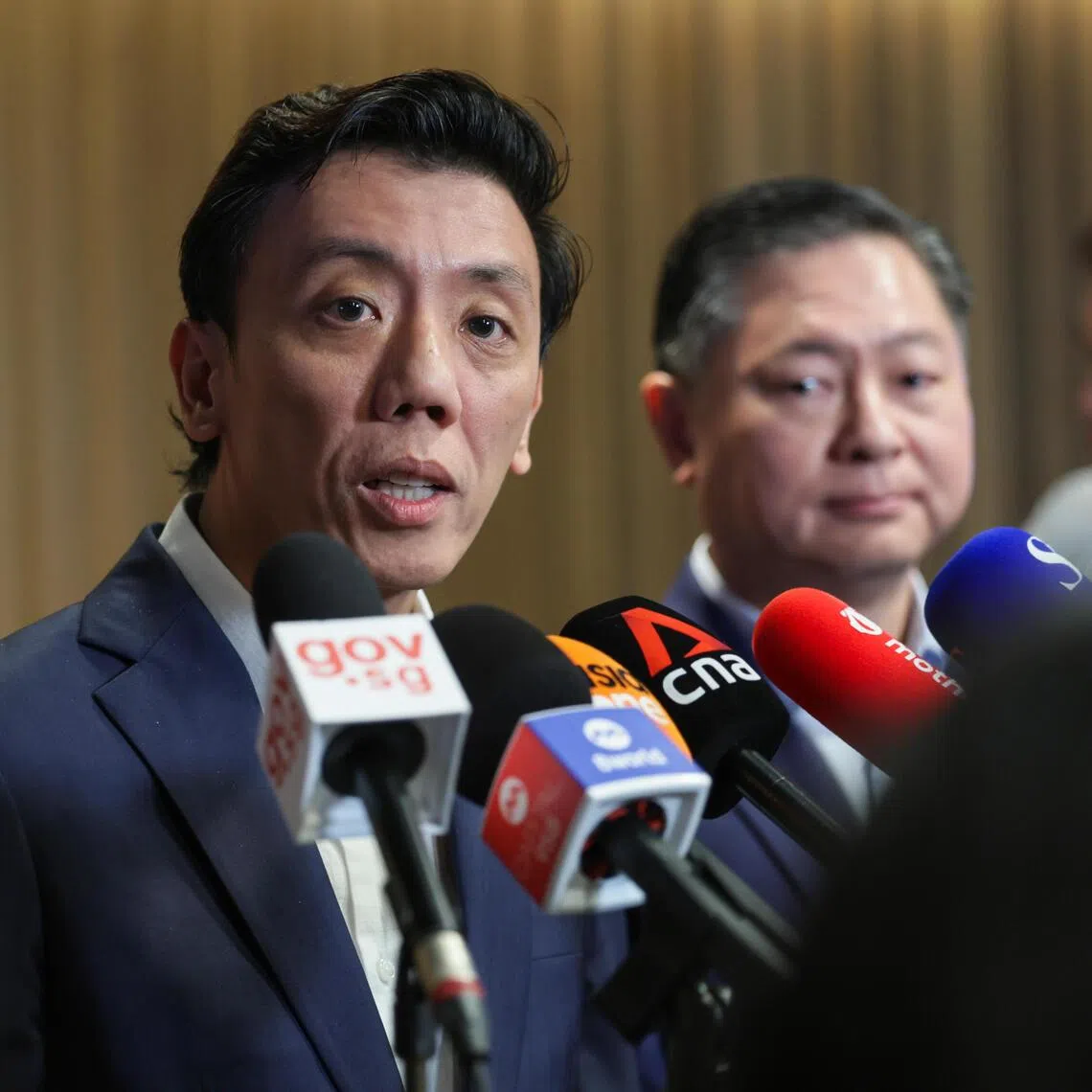 Co-chair of the Economic Strategy Review Committee on Global Competitiveness Jeffrey Siow and Singapore Business Federation Vice-Chairman Andrew Kwan spoke to the media after an engagement with over 70 business leaders on Nov 19.