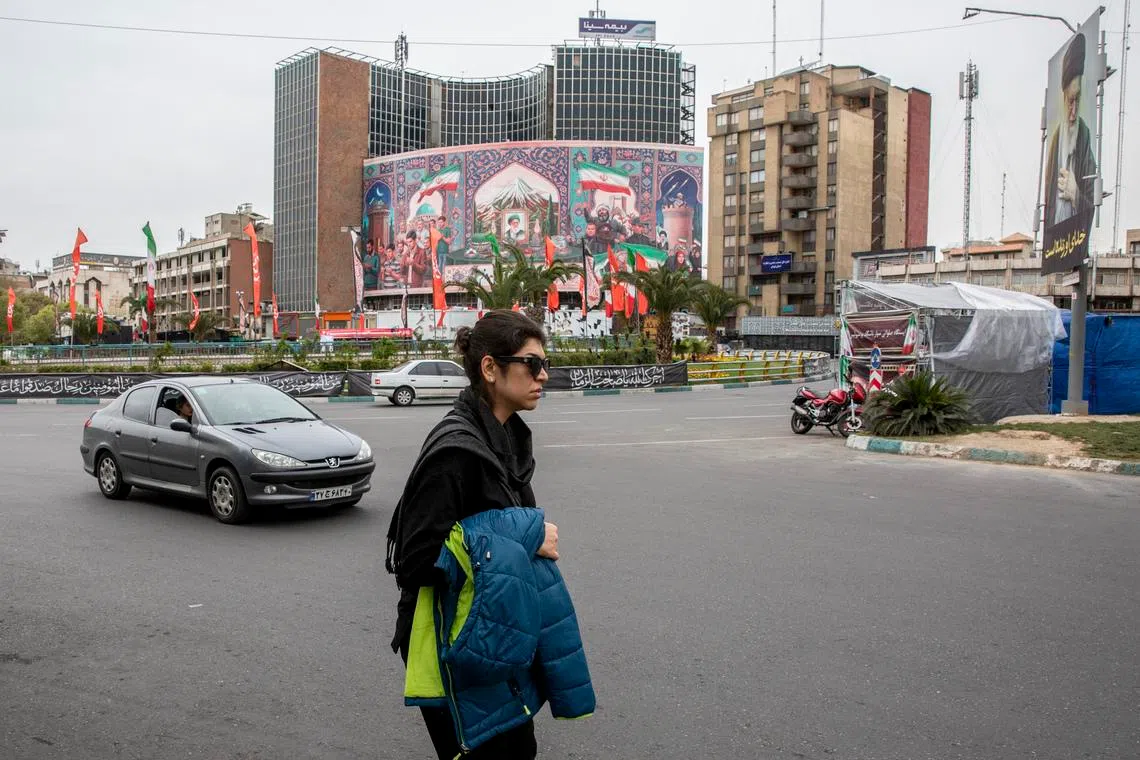 A billboard at Valiasr Square in Tehran, Iran, on March 22.