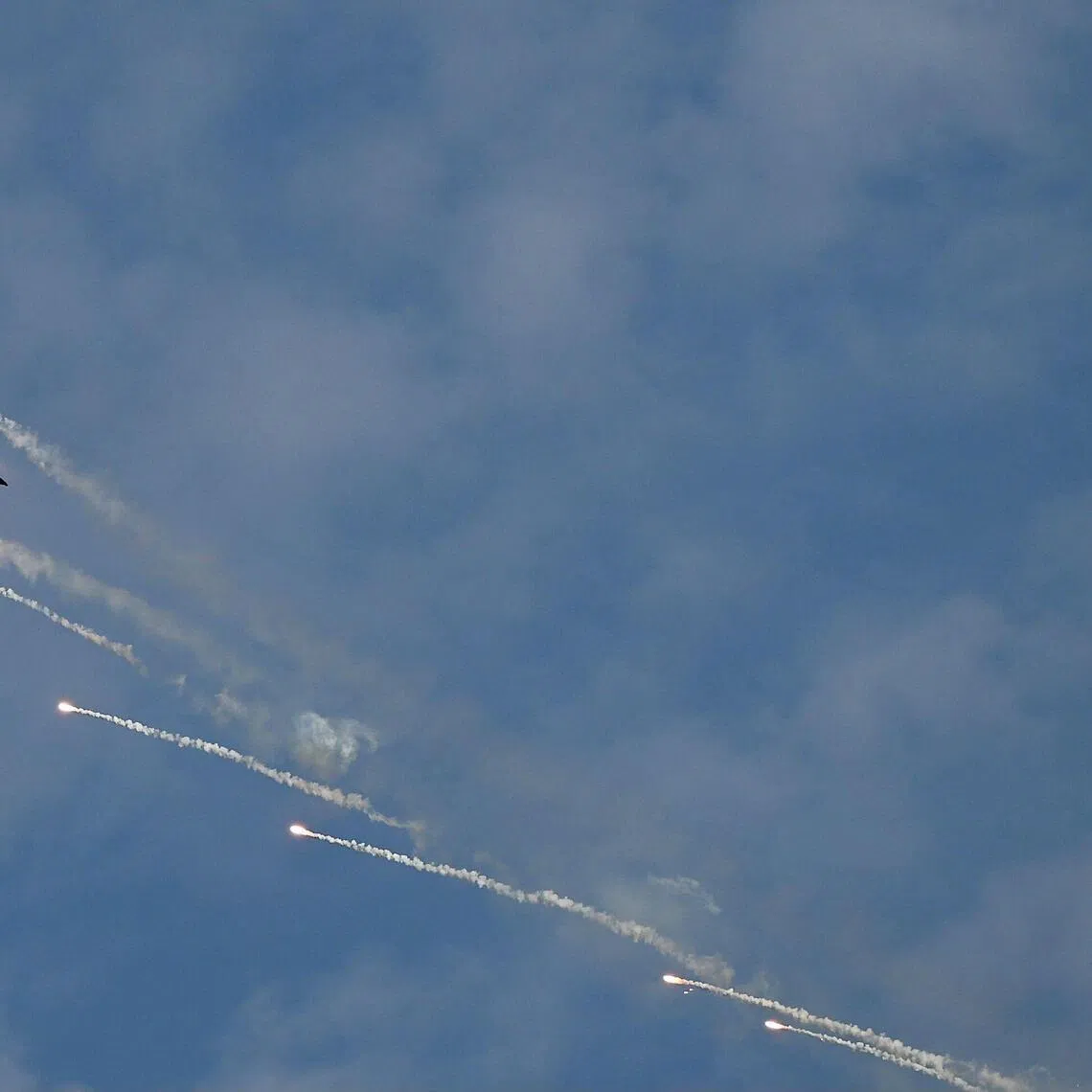 A Turkish AirForce F-16 Fighting Falcon performs, to mark the 100th anniversary of Turkish Republic in Istanbul on Oct 29, 2023.