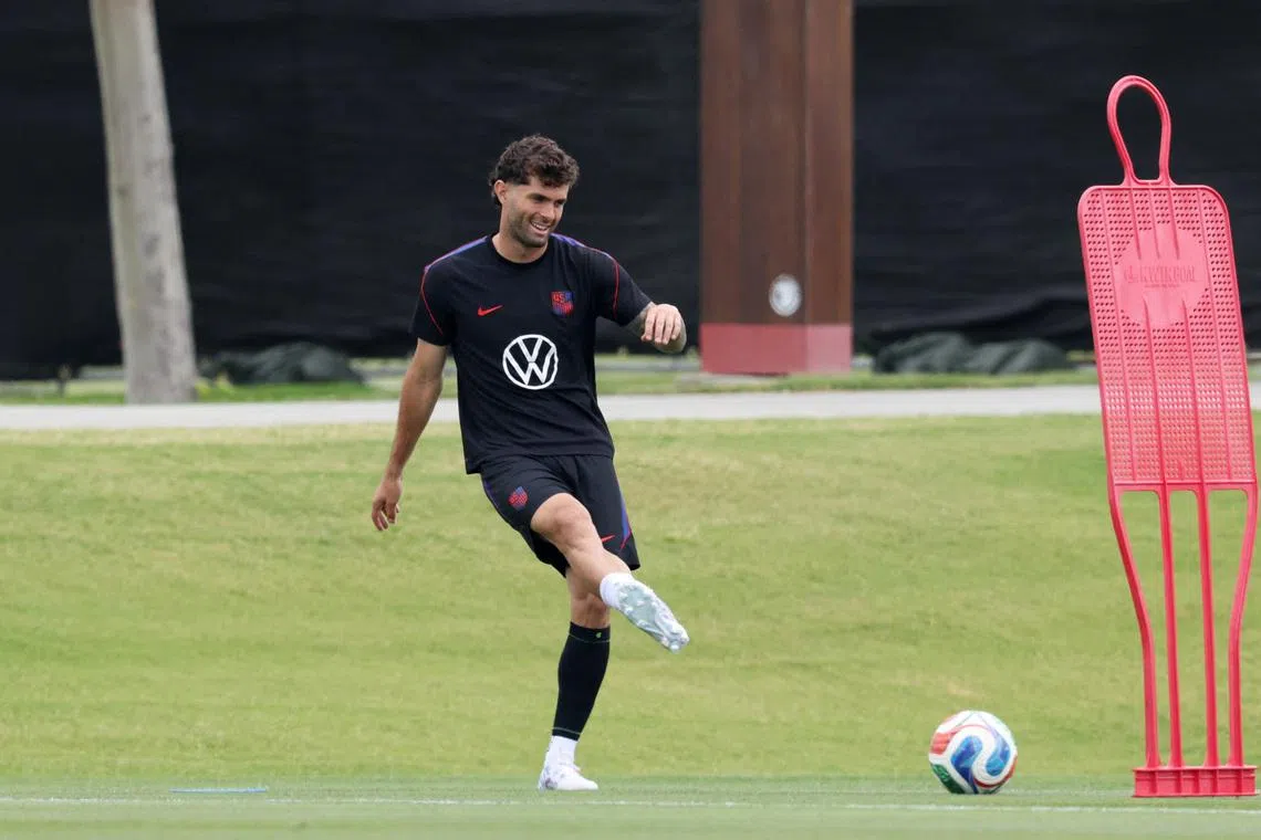 Soccer Football - FIFA World Cup 2026 - United States Training - Great Park Sports Complex, Irvine, California, U.S. - June 17, 2026 Christian Pulisic of the U.S. during training IMAGN IMAGES via Reuters/Kiyoshi Mio