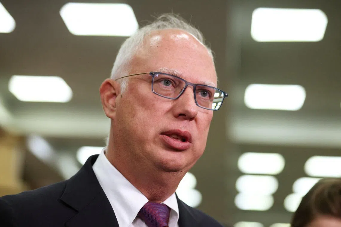 Kirill Dmitriev, the Russian presidential envoy and head of the Russian Direct Investment Fund,  speaks to the media during the Congress of the Russian Union of Industrialists and Entrepreneurs in Moscow, Russia March 26, 2026. REUTERS/Ramil Sitdikov