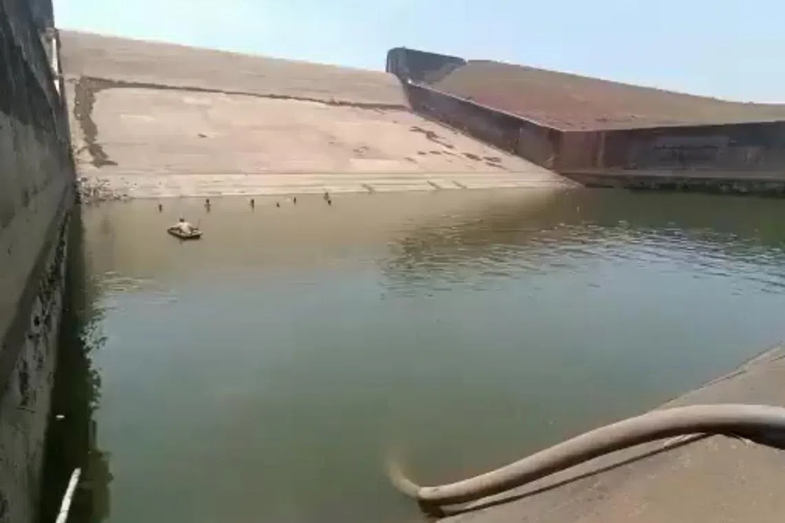 The drainage was stopped when an official from the water resource department visited the site following a complaint.