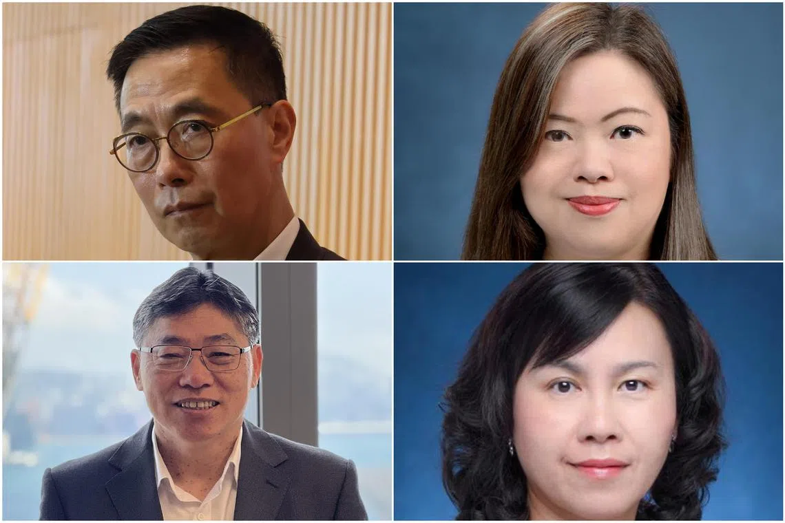 Tourism minister Kevin Yeung (top left) and transport minister Lam Sai Hung (bottom left) will be replaced by housing director Rosanna Law (top right) and the transport bureau’s permanent secretary Mable Chan respectively.  