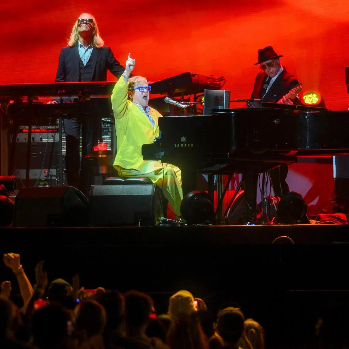 British pop icon Elton John closed off the Singapore Grand Prix with a rollicking set at the Padang.