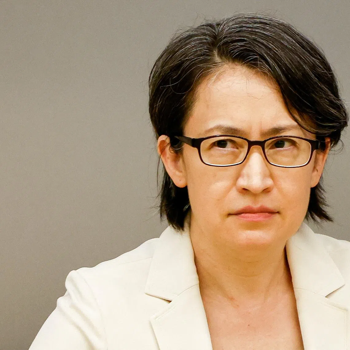 Taiwan's Vice President Hsiao Bi-khim looks on during a briefing for foreign media in Taipei, Taiwan July 18, 2025. REUTERS/Ann Wang