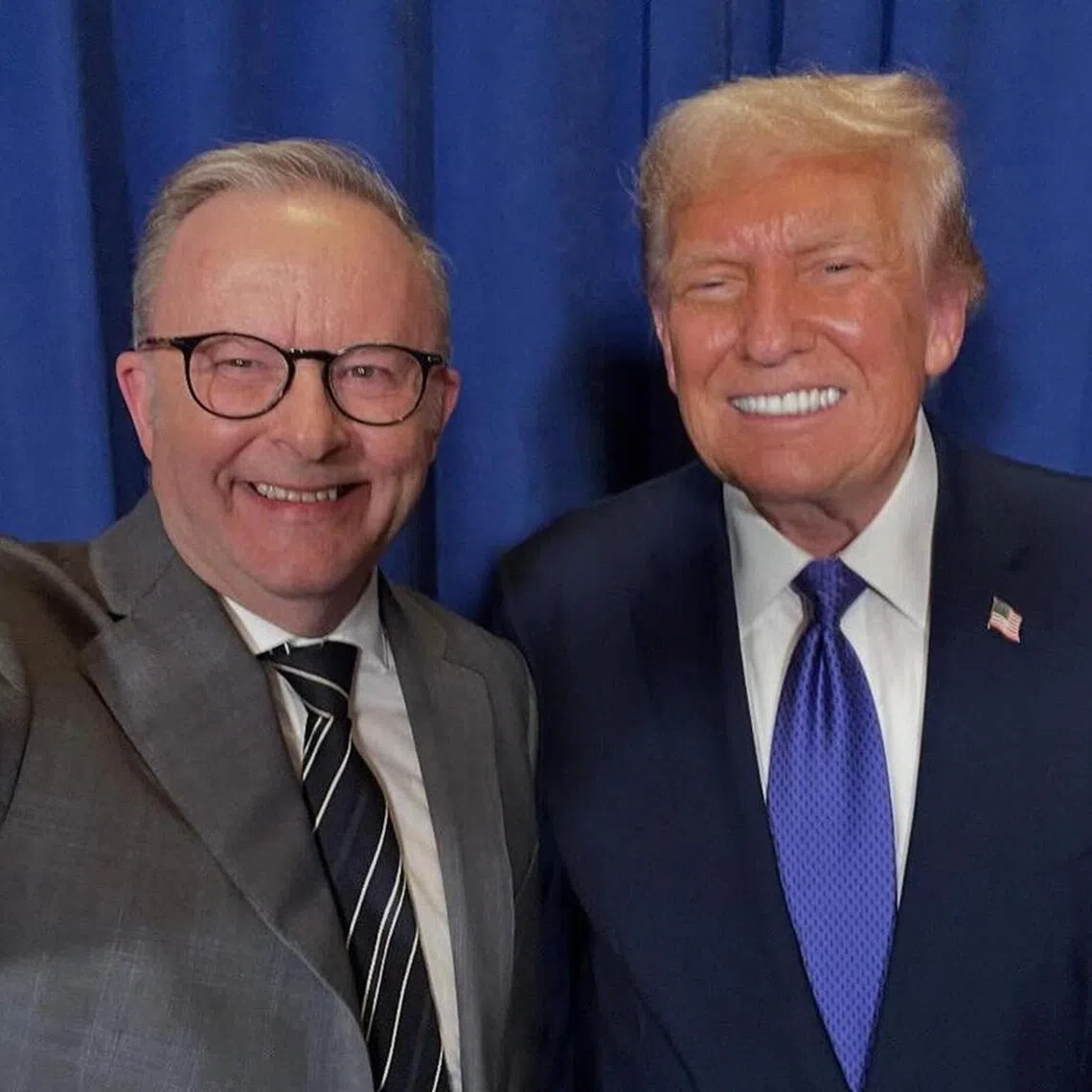 Australian Prime Minister Anthony Albanese and US President Donald Trump in a selfie at the United Nations in New York during their first ever face-to-face meeting. 

Credit: @albomp/Instagram