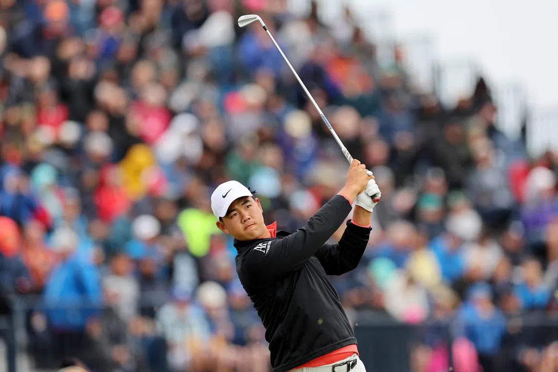 South Korea's Tom Kim, pictured at the British Open, is one of five Asian golfers competing in the FedExCup play-offs. 