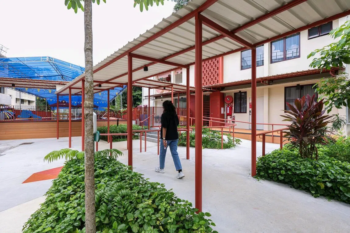 The walkways at Coliwoo Bukit Timah Fire Station. 