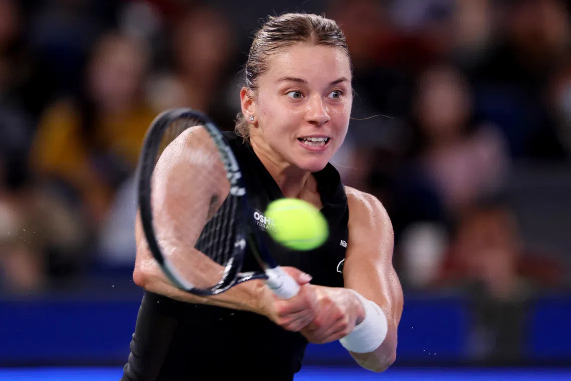 Tennis - WTA 1000 - Wuhan Open - Optics Valley International Tennis Center, Wuhan, China - October 18, 2026 Poland's Maja Chwalinska in action during her singles final match against Britain's Sonay Kartal REUTERS/Maxim Shemetov