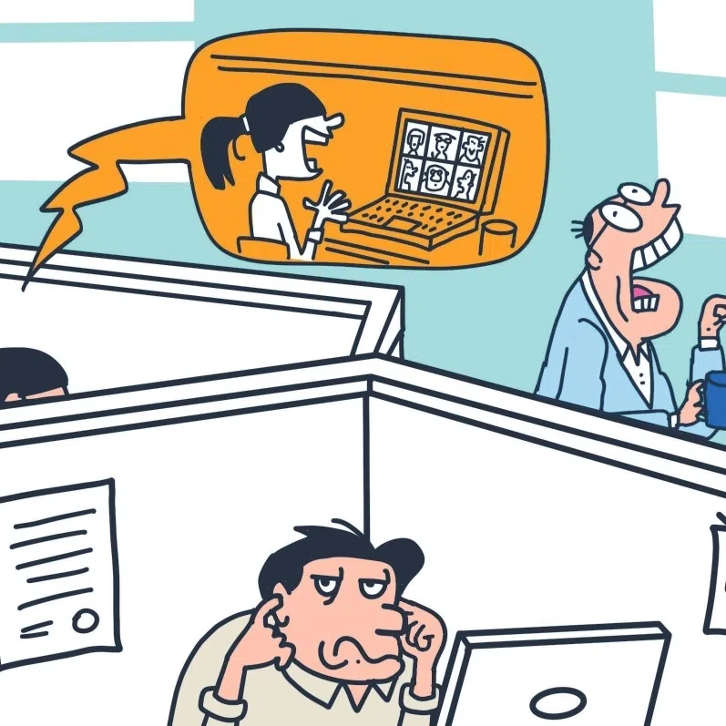 Unlike shared public spaces, shared spaces in the office work best when colleagues are considerate of those around them, and workplaces should cultivate such norms collectively rather than impose rules.