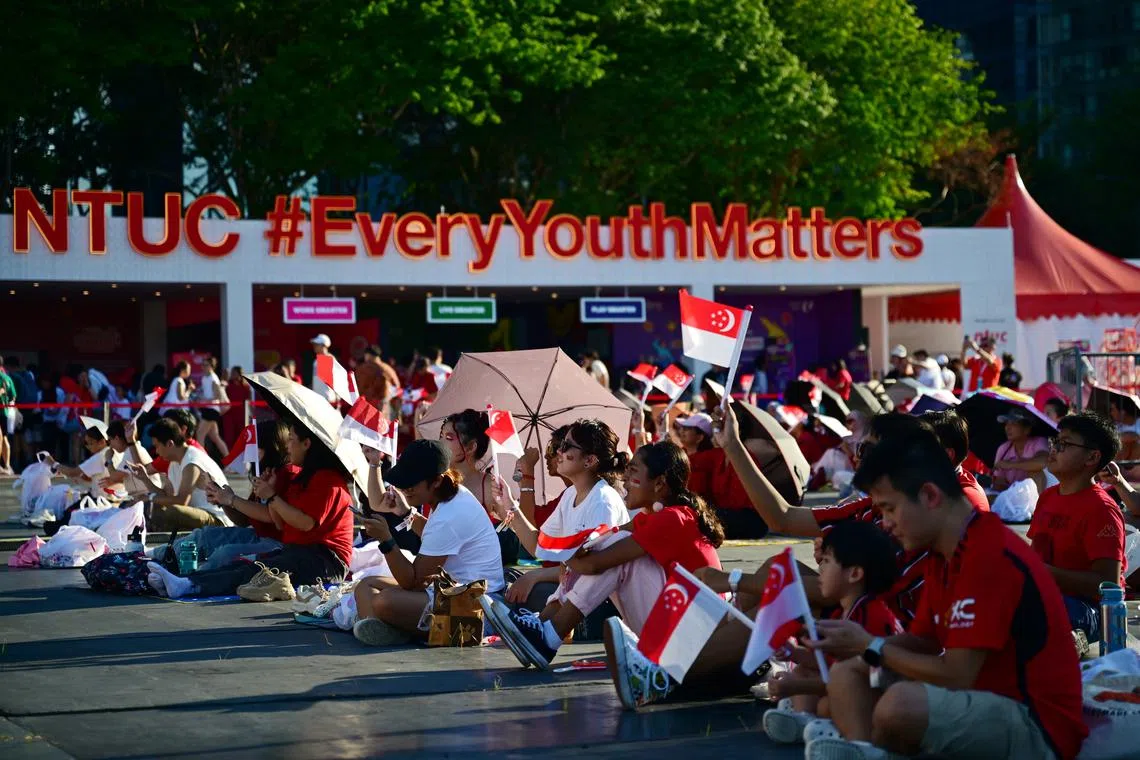 A section of the NTUC x NDP Bay Celebrations on Aug 3 at The Promontory @Marina Bay, which was attended by about 7,500 people.