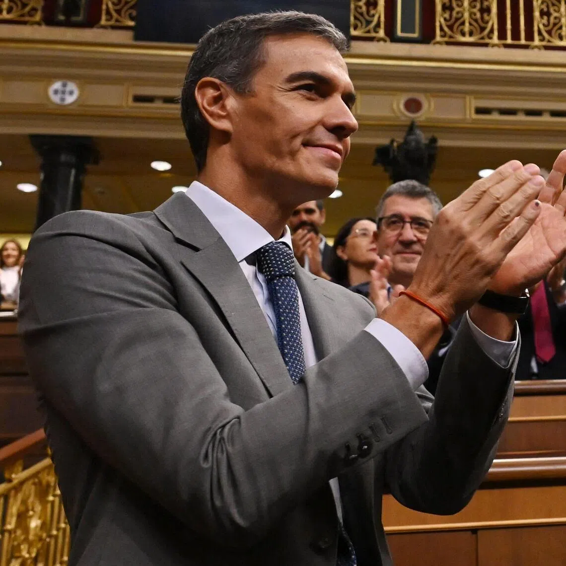 Spain’s PM Pedro Sanchez in Parliament in Madrid on Oct 2. On Oct 5, he called an early election for Nov 29 while admitting he made mistakes and fell short of previous campaign promises.