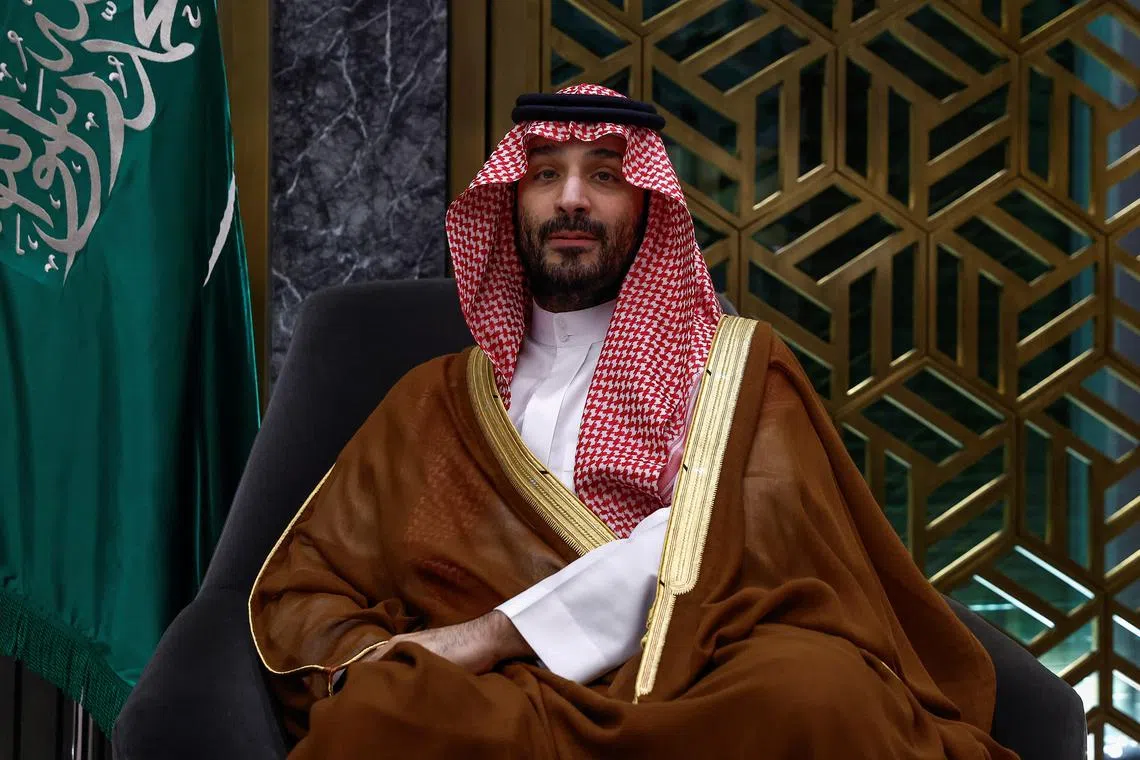 Saudi Crown Prince and Prime Minister Mohammed bin Salman meets U.S. Secretary of State Antony Blinken (not pictured), in Jeddah, Saudi Arabia March 20, 2024. REUTERS/Evelyn Hockstein/Pool/ File photo
