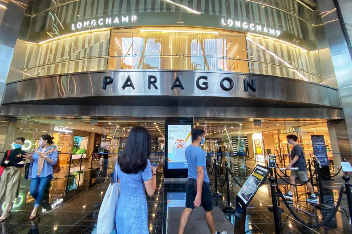 Its Singapore mall portfolio - namely Paragon, Clementi Mall and Rail Mall - saw a 24 per cent jump in tenant sales and footfall.