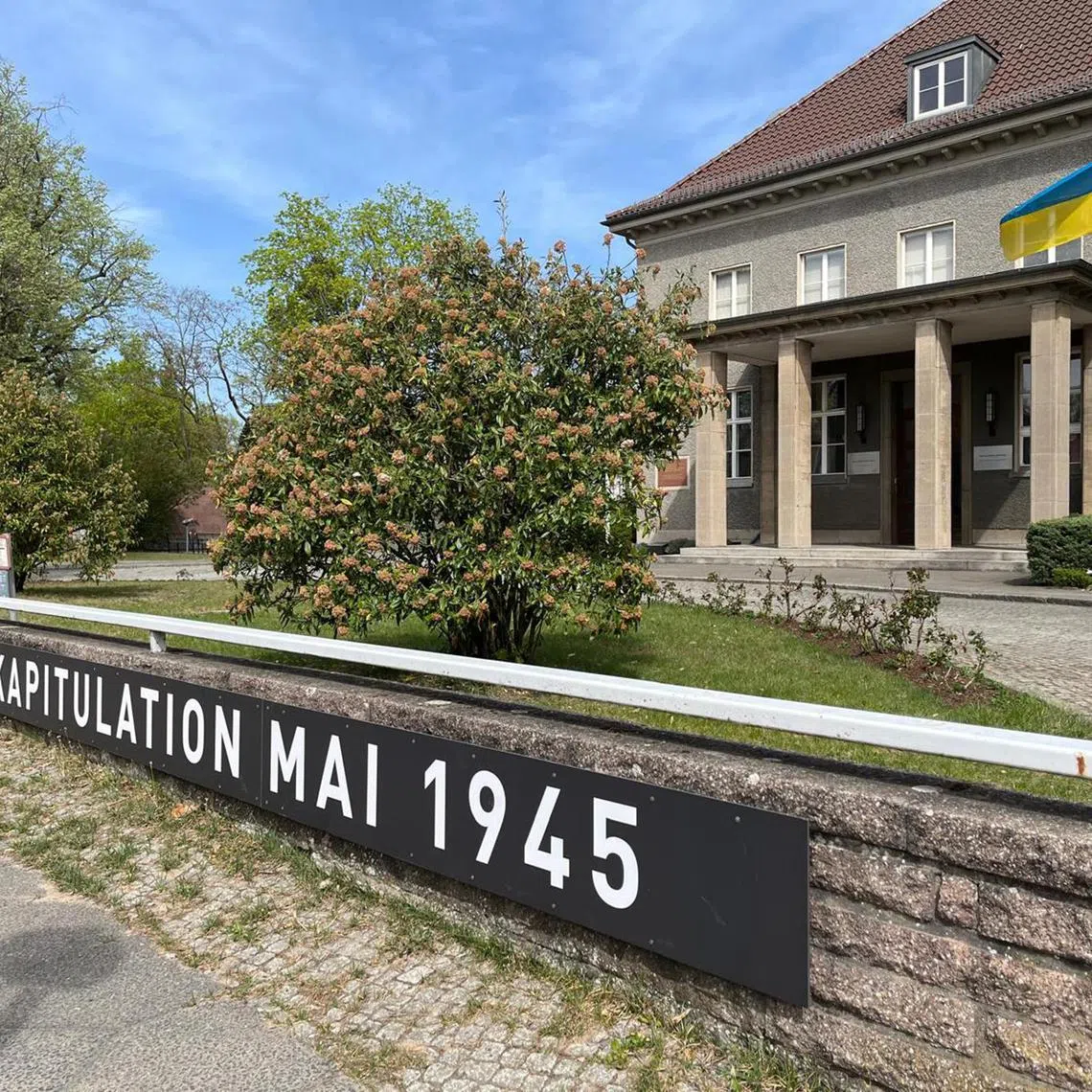 mkwwII - The entrance of the German-Russian Museum in Berlin’s eastern district of Karlshorst, where Germany signed its unconditional surrender that ended World War 2 in Europe on May 8, 1945. The white letters on the perimeter wall reads "Ort der Kapitulation Mai 1945," German for "place of the capitulation May 1945."

Credit: Markus Ziener