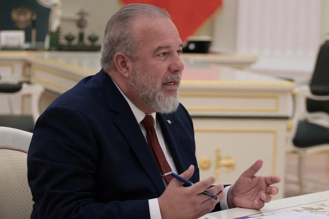 Cuban Prime Minister Manuel Marrero Cruz attends a meeting with Russian President Vladimir Putin at the Kremlin in Moscow, Russia June 14, 2023. Sputnik/Mikhail Metzel/Pool via REUTERS/File Photo