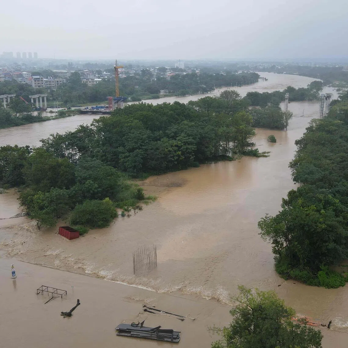Flooding in Suichuan, in China’s Jiangxi province, on Sept 2.