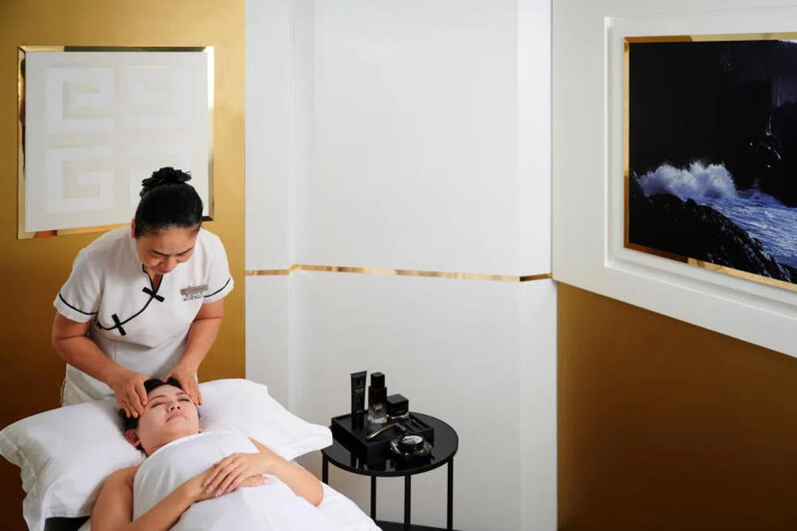 Enjoy the Givenchy Le Soin Noir Facial Ritual at Fairmont Singapore's Willow Stream Spa.