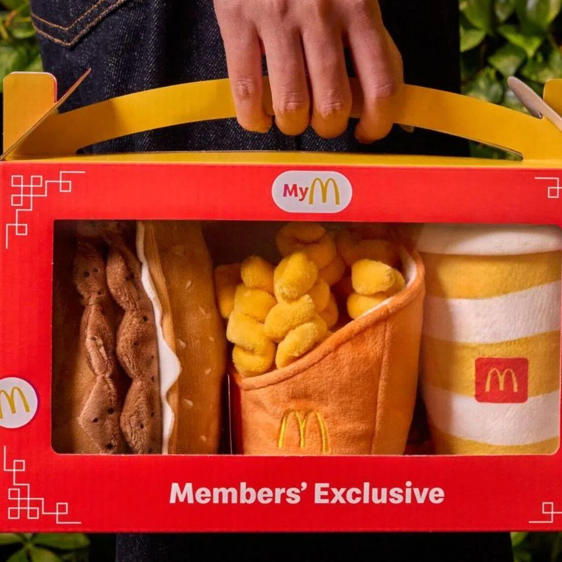 Plush toys based on McDonald’s Prosperity menu items are up for grabs at $8.80 each with the purchase of any meal – except the Happy Meal – at most outlets.