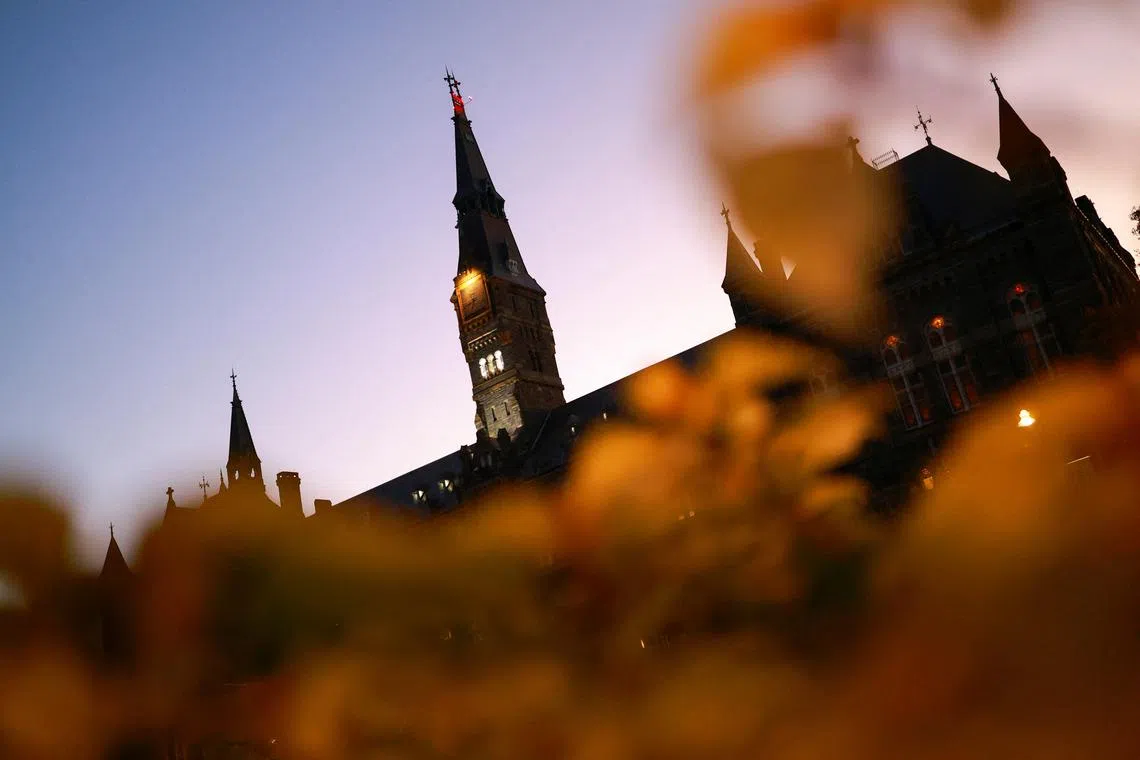 FILE PHOTO: A general view shows Georgetown University in Washington, U.S., October 18, 2024. REUTERS/Jose Luis Gonzalez/File Photo