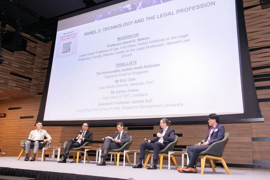 Justice Aedit Abdullah (second from left) said generative AI could soon be used to help unrepresented litigants.
