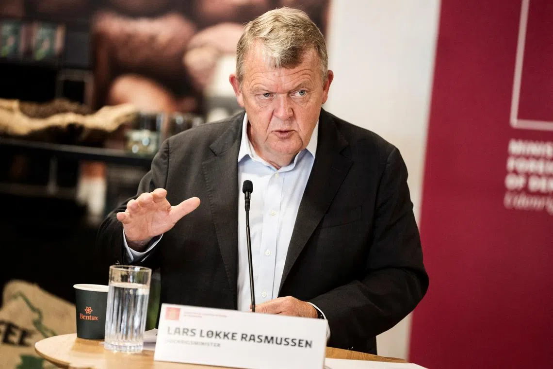 Denmark's Foreign Minister Lars Loekke Rasmussen attends a press conference on a new strategy for a strengthened Danish engagement in Africa, in Broendby, Denmark, August 26, 2024. Thomas Traasdahl/Ritzau Scanpix/via REUTERS