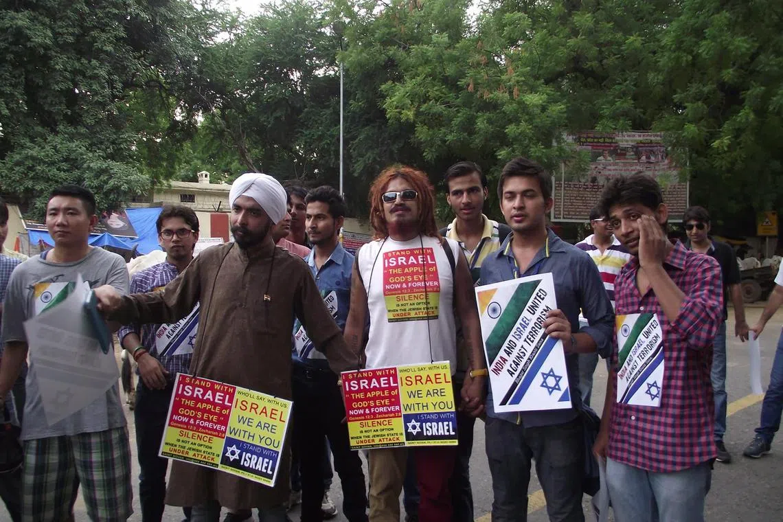 ngisrael10 - Visuals from a protest rally organised in favour of Israel in New Delhi. 


Credit : @iSinghVikash/X