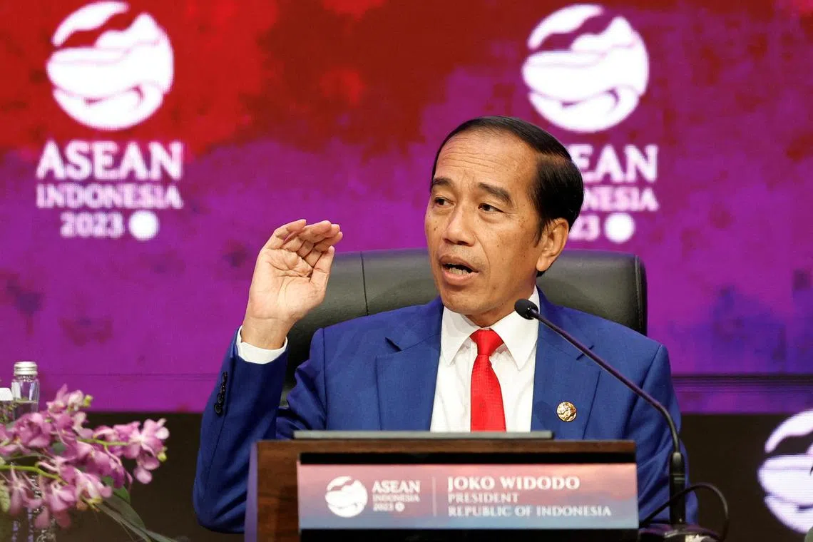 Indonesian President Joko Widodo during a news conference after the closing of the 43rd Asean Summit in Jakarta, on Sept 7.