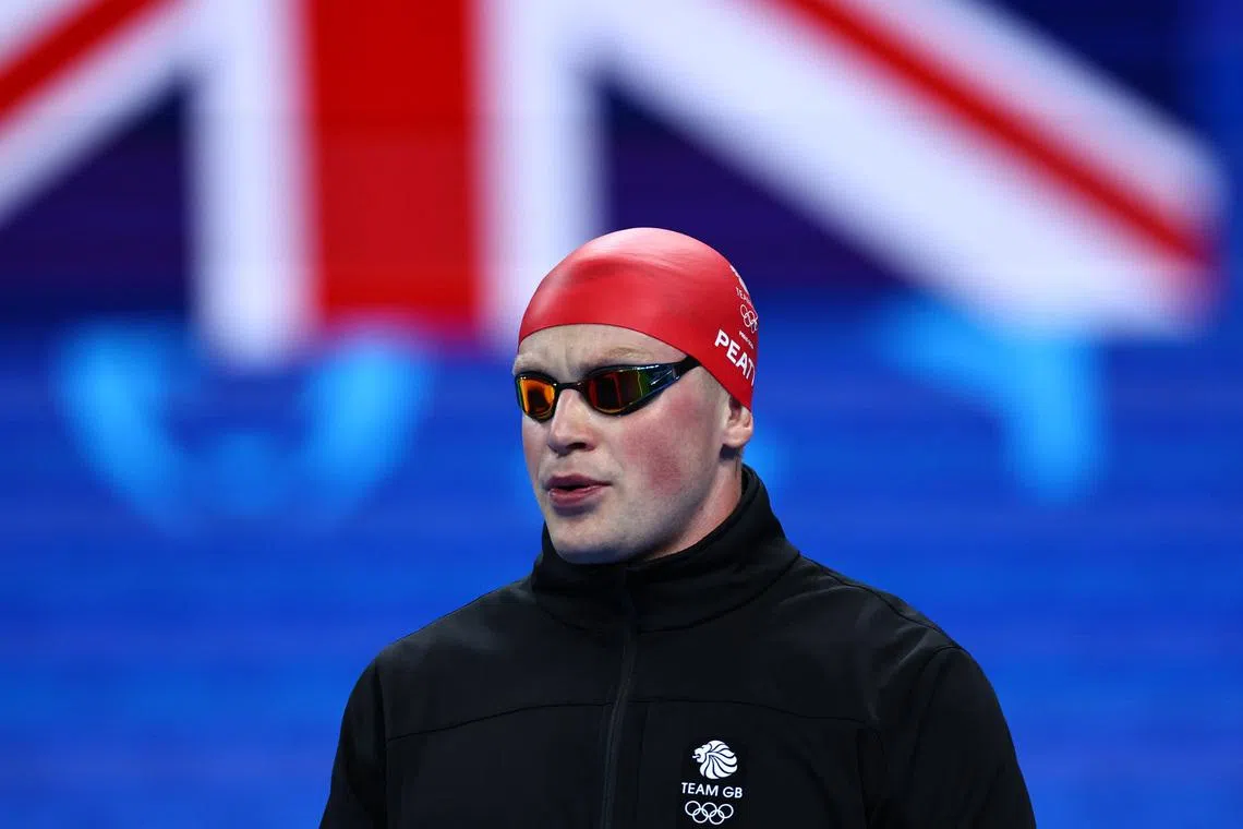FILE PHOTO: Paris 2024 Olympics - Swimming - Men's 100m Breaststroke Final - Paris La Defense Arena, Nanterre, France - July 28, 2024. Adam Peaty of Britain arrives. REUTERS/Ueslei Marcelino/File Photo