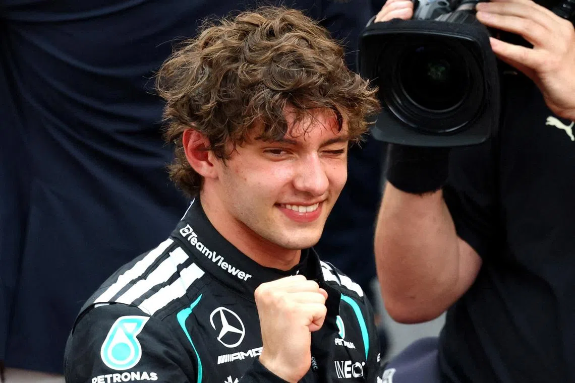 Formula One F1 - Monaco Grand Prix - Circuit de Monaco, Monaco - June 7, 2026 Mercedes' Andrea Kimi Antonelli celebrates after winning the Monaco Grand Prix REUTERS/Yves Herman
