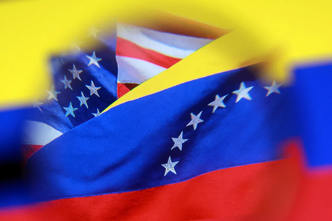 U.S. and Venezuelan flags appear in this illustration taken December 2, 2025. REUTERS/Dado Ruvic/Illustration
