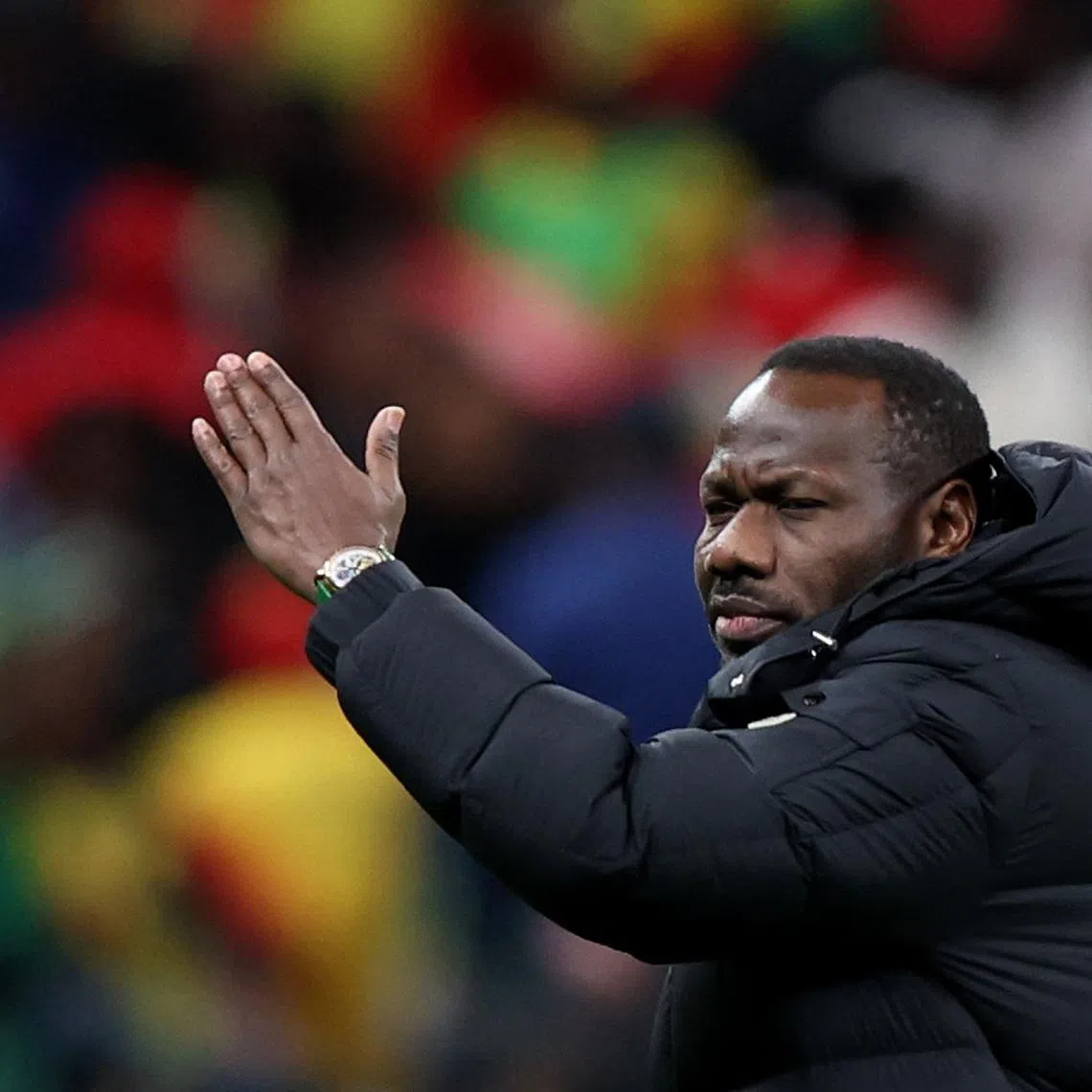 Soccer Football - CAF Africa Cup of Nations - Morocco 2025 - Final - Senegal v Morocco - Prince Moulay Abdellah Stadium, Rabat, Morocco - January 18, 2026 Senegal coach Pape Thiaw gestures for his players to leave the pitch after a penalty is awarded to Morocco REUTERS/Amr Abdallah Dalsh