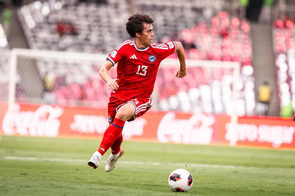 Lions midfielder Harhys Stewart in action in Singapore’s 1-0 win over Bangladesh on Sept 28.