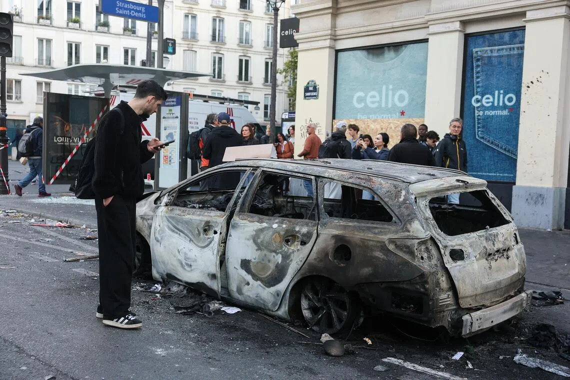 France suffered some of its worst urban violence in recent years on Oct 17, as clashes followed a national day of demonstrations against the cost of living and rising fuel prices.