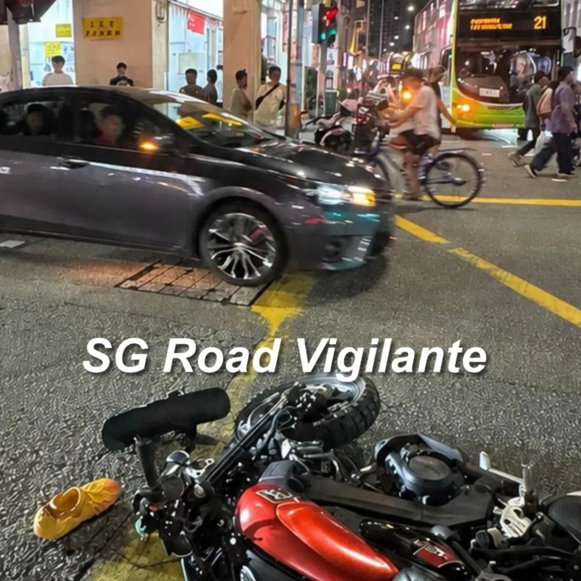 The accident took place at the junction of Kitchener Road and Jalan Besar at about 9.40pm on July 12.