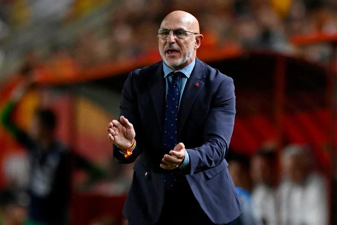 FILE PHOTO: Soccer Football - UEFA Nations League - Group A4 - Spain v Denmark - Estadio Enrique Roca de Murcia, Murcia, Spain - October 12, 2024 Spain coach Luis de la Fuente REUTERS/Pablo Morano/File Photo