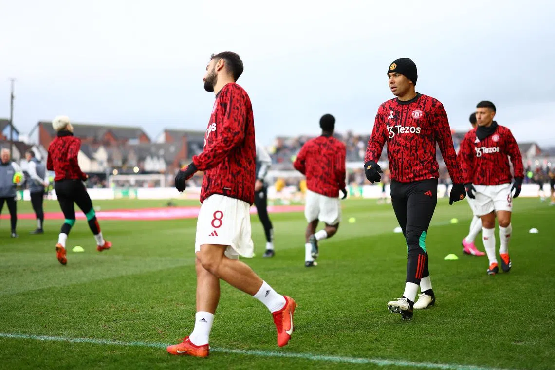 Manchester United midfielder Casemiro (right) returning from injury will be a big boost to the team.