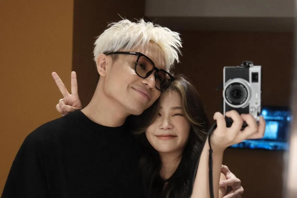 Malaysian singers and former couple Firdhaus and Diorlying Tan in 2023, prior to their breakup in October 2024.