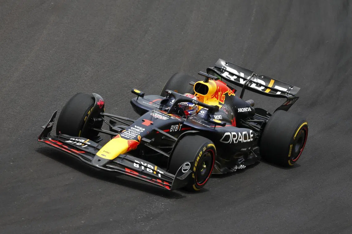 Red Bull's Max Verstappen racing during the sprint race ahead of the Brazilian grand prix.