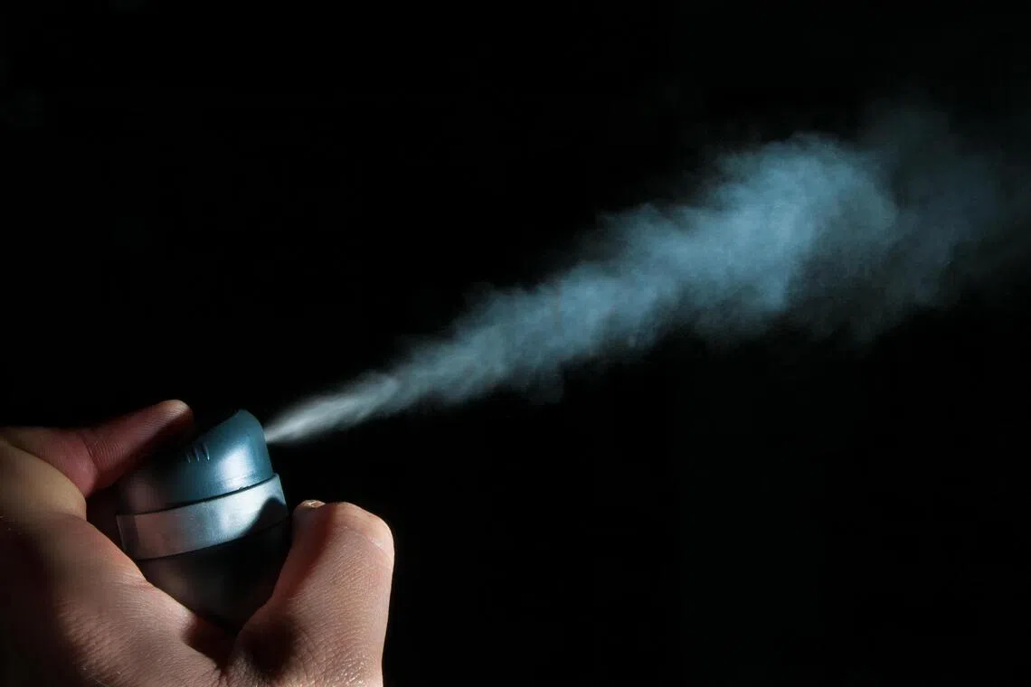 The substance is believed to be bear repellent spray.