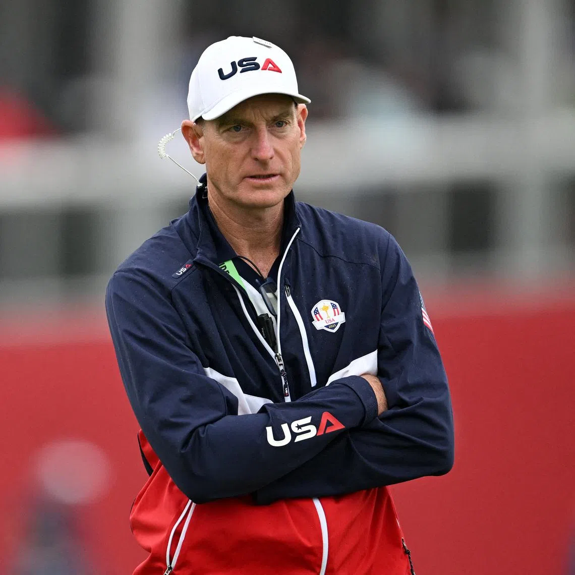 Golf - The 2025 Ryder Cup - Bethpage Black Golf Course, Farmingdale, New York, United States - September 25, 2025 Team USA vice captain Jim Furyk during practice IMAGN IMAGES via Reuters/Dennis Schneidler