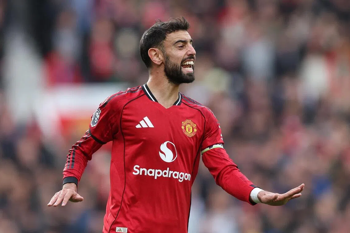 Manchester United's Bruno Fernandes is set to make his 300th appearance for the club on Oct 25 against Brighton.