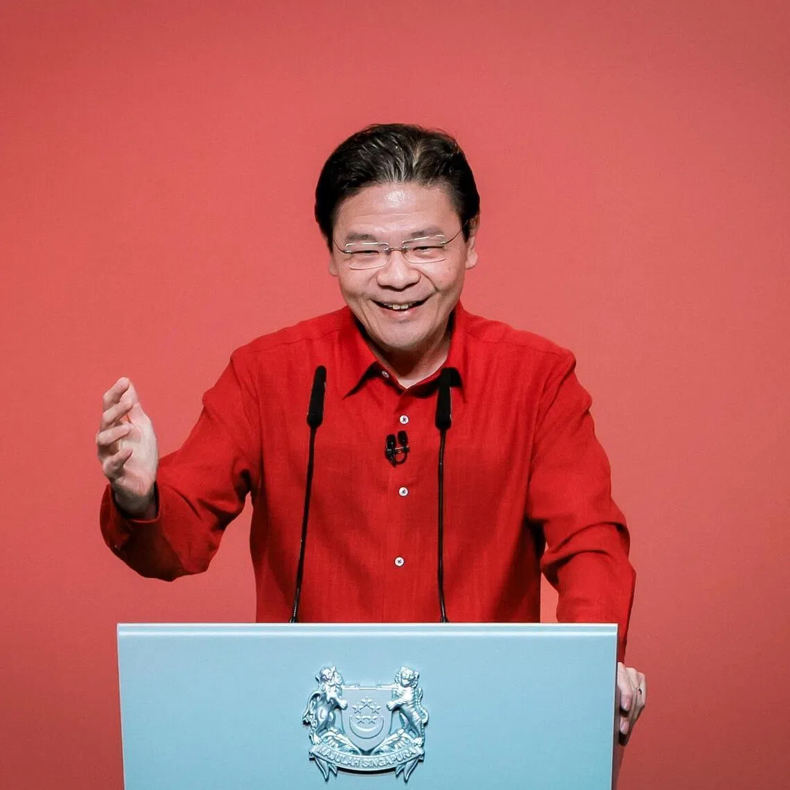 Prime Minister Lawrence Wong speaking during the National Day Rally held at ITE College Central on Aug 17, 2025. The Aug 23 event will be PM Wong’s third National Day Rally.