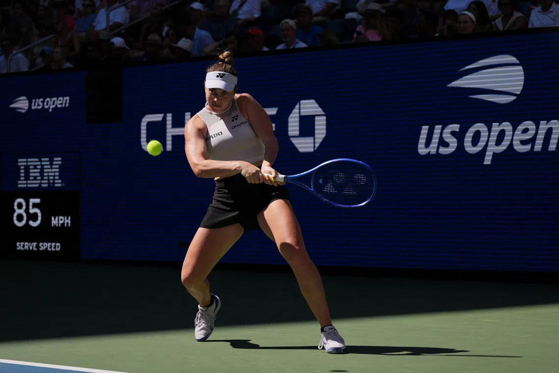 Tennis - U.S. Open - Flushing Meadows, New York, United States - September 6, 2026 Czech Republic's Linda Noskova in action during her round of 16 match against Ukraine's Marta Kostyuk IMAGN IMAGES via Reuters/Jerry Lai